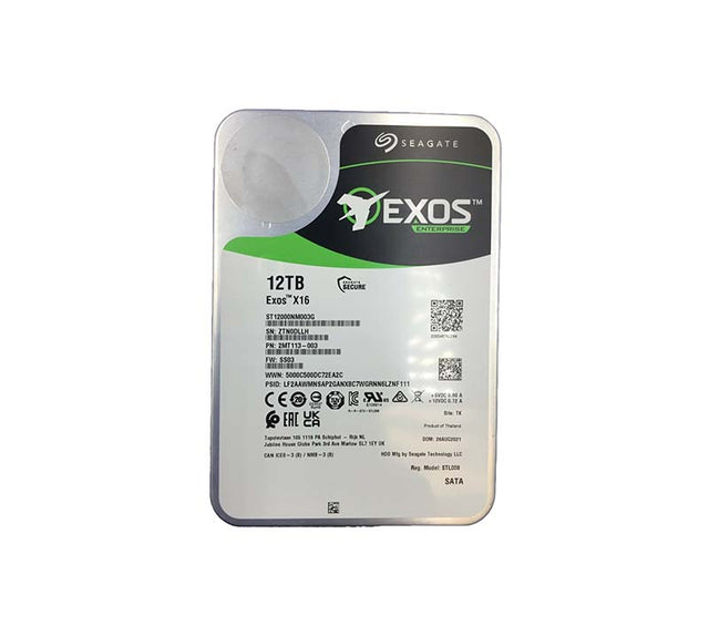 Exos X16 Series 12TB 7200RPM SATA 6Gb/s 256MB Cache 512e/4kn 3.5-Inch Enterprise Hard Drive