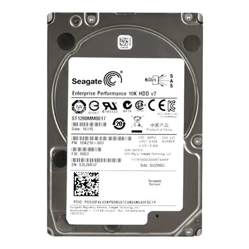 ST1200MM0017 Seagate Enterprise Performance 10K.7 1.2TB 10000RPM SAS 6Gb/s 64MB Cache (SED) (CE) 2.5-Inch Hard Drive