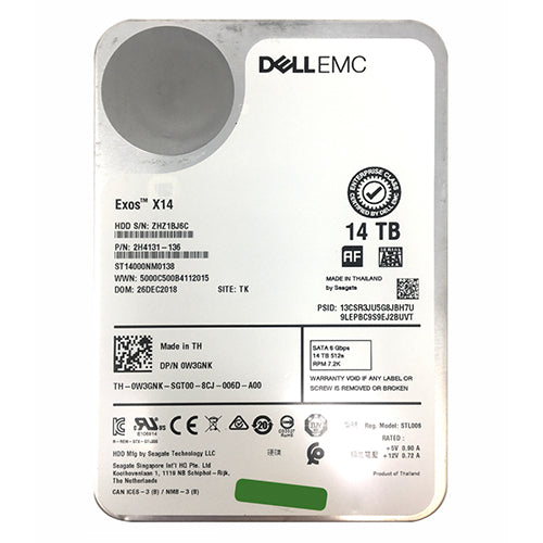 ST14000NM0138 Seagate Exos X14 14TB 7200RPM 6Gb/s SATA 256MB Cache 3.5-inch Hard Drive