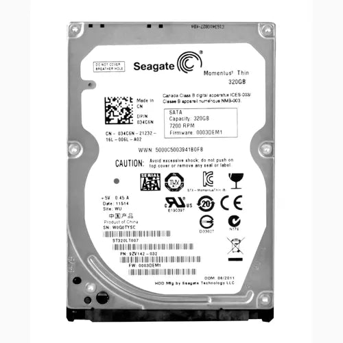 ST320LT007 Seagate Momentus Thin 320GB 7200RPM SATA 3Gb/s 16MB Cache (CE) 2.5-Inch Hard Drive