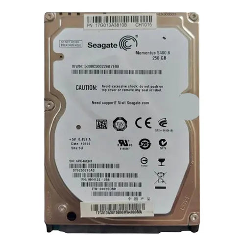 ST9250315AS Seagate Momentus 5400.6 Series 250GB 5400RPM SATA 3Gb/s 8MB Cache (512) 2.5-Inch Hard Drive