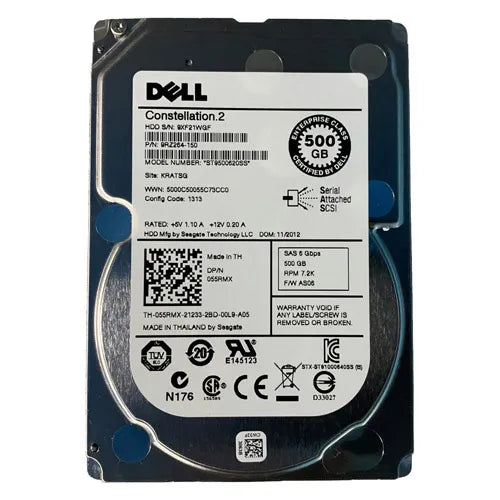 ST9500620SS Seagate Constellation.2 500GB 7200RPM SAS 6Gb/s 64MB Cache (CE) 2.5-Inch Hard Drive
