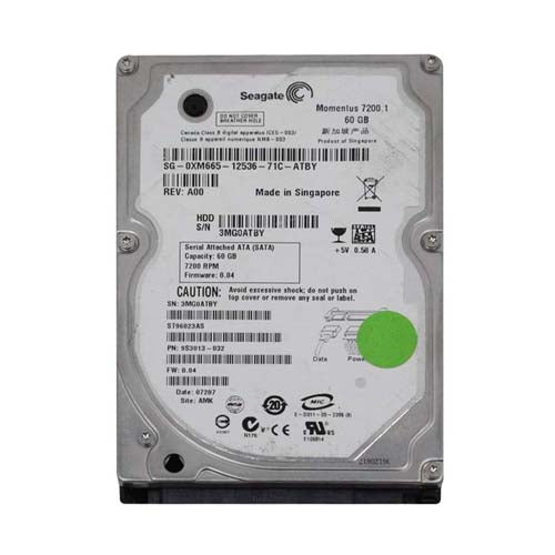 ST96023AS Seagate Momentus 7200.1 Series 60GB 7200RPM SATA 1.5Gb/s 8MB Cache (CE) 2.5-Inch Hard Drive