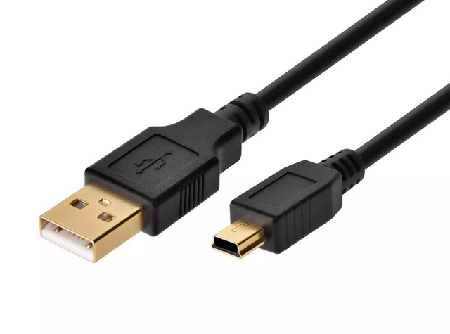 Monoprice USB-A to Mini-B Cable - 5-Pin, 28/28AWG, Black, 3ft
