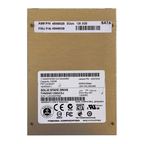 THNSNC128GCSJ Toshiba 128GB Multi-Level Cell SATA 3Gb/s NAND Flash 2.5-Inch Solid State Drive
