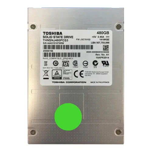 THNSNJ480PCS3 Toshiba HK3R Series 480GB Multi-Level Cell SATA 6Gb/s NAND Flash Read-Intensive 2.5-Inch Solid State Drive