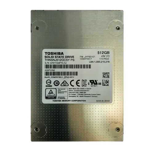 THNSNJ512GCSY Toshiba HG6 Series 512GB Multi-Level Cell SATA 6Gb/s NAND Flash Hot-Pluggable 2.5-Inch Solid State Drive