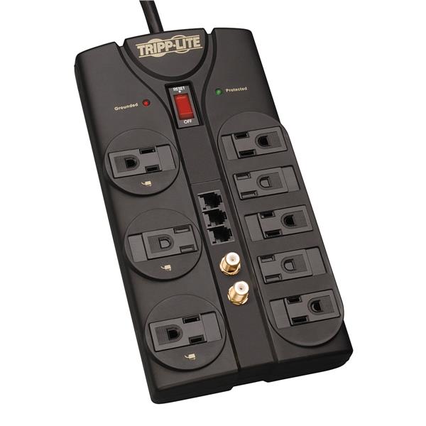 TLP808TELTV Tripp Lite ProtectIT 8 Outlets 120V Surge Suppressor Receptacles: 8 x NEMA 5-15R 2160J