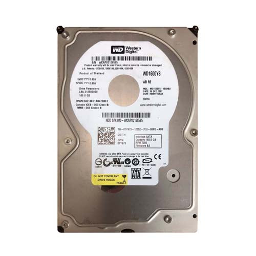 TY973 Dell 160GB 7200RPM SATA 3Gb/s 16MB Cache 3.5-Inch Hard Drive for PowerEdge Servers