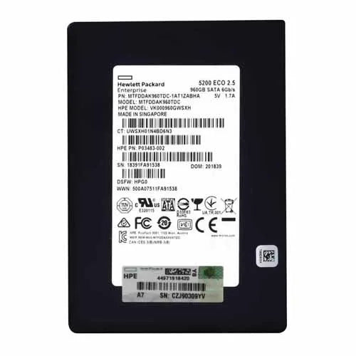 VK000960GWSXH HP 960GB TLC SATA 6Gb/s Read Intensive SFF 2.5-Inch Solid State Drive with Smart Carrier for ProLiant DL560 Gen10