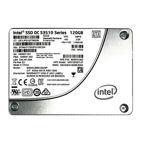 VK0120GEYJP HP 120GB SATA 6Gb/s Hot-Pluggable Read Intensive 2.5-Inch Enterprise Solid State Drive for ProLiant Server