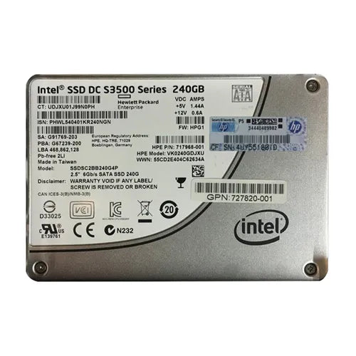 VK0240GDJXU HP 240GB SATA 6Gb/s Hot-Pluggable 3.5-Inch Hybrid Solid State Drive for ProLiant Servers