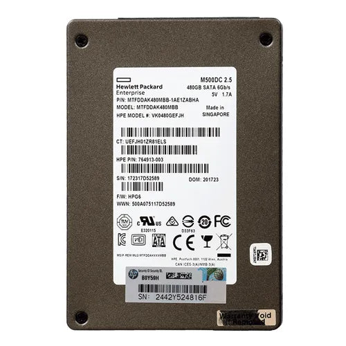 VK0480GEFJH HP 480GB Multi-Level Cell SATA 6Gb/s Hot Swappable Value Endurance SFF 2.5-Inch Solid State Drive with Smart Carrier for ProLiant BL460c Gen9