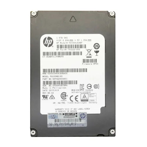 VO1600JEABF HP 1.6TB SAS 12Gb/s 2.5-Inch Enterprise Solid State Drive for ProLiant Servers
