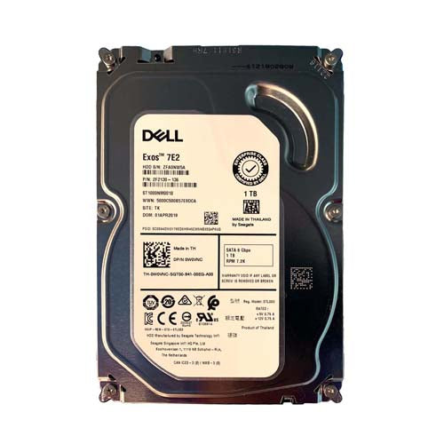 W0VNC Dell 1TB 7200RPM SATA 6Gb/s Hot-Pluggable (512n) 3.5-Inch Hard Drive with Tray for PowerEdge Server