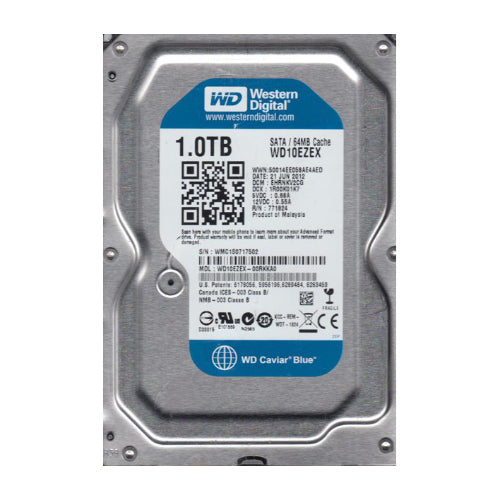 WD10EZEX-00RKKA0 Western Digital Blue 1TB 7200RPM SATA 6Gb/s 64MB Cache 3.5-Inch Hard Drive