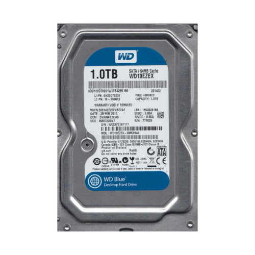 WD10EZEX-08M2NA0 Western Digital Blue 1TB 7200RPM SATA 6Gb/s 64MB Cache 3.5-Inch Hard Drive