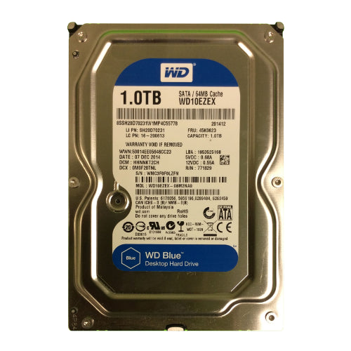 WD10EZEX-08N2NA0 Western Digital Blue 1TB 7200RPM SATA 6Gb/s 64MB Cache 3.5-Inch Hard Drive