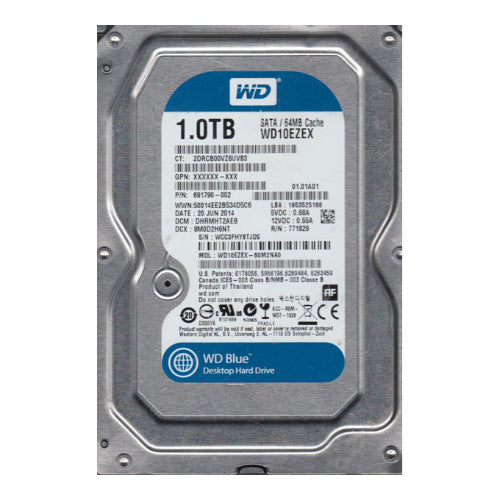 WD10EZEX-60M2NA0 Western Digital Blue 1TB 7200RPM SATA 6Gb/s 64MB Cache 3.5-Inch Hard Drive