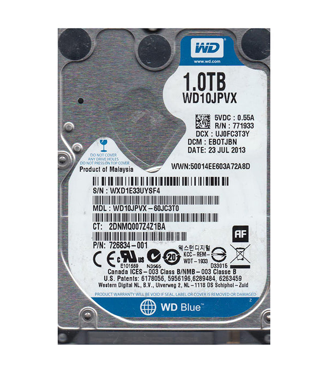 WD10JPVX-60JC3T0 - Western Digital Blue 1TB 5400RPM SATA 6Gb/s 8MB Cache 2.5-inch Hard Drive