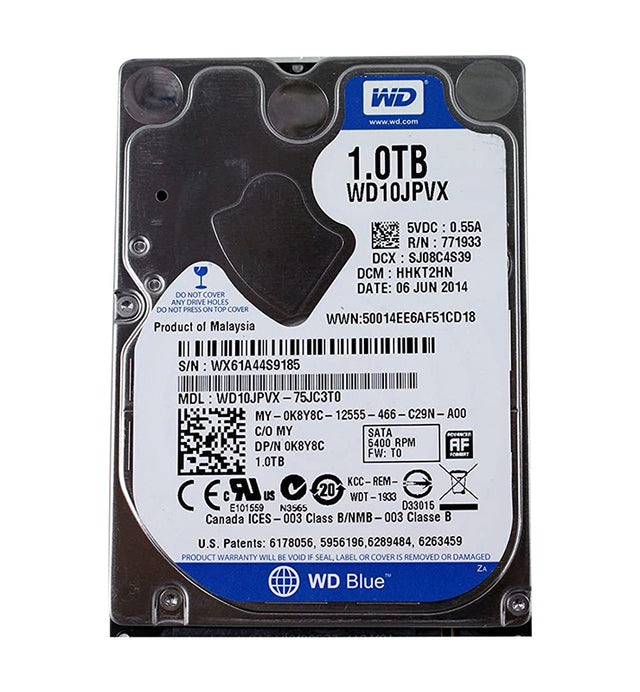 Blue 1TB 5400RPM SATA 6Gb/s 8MB Cache 2.5-inch Hard Drive