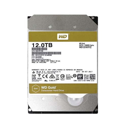 WD121KRYZ Western Digital Gold 12TB 7200RPM SATA 6Gb/s 256MB Cache 3.5-Inch Enterprise Hard Drive
