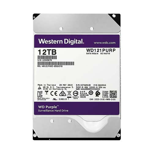 WD121PURP Western Digital 12TB 7200RPM SATA 6Gb/s 256MB Cache 3.5-Inch Hard drive