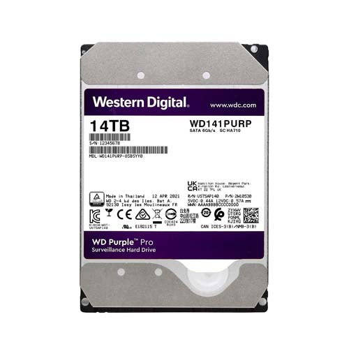 WD141PURP Western Digital Purple Pro 14TB SATA 6Gb/s 7200RPM 512MB Cache 3.5-Inch Surveillance Hard drive