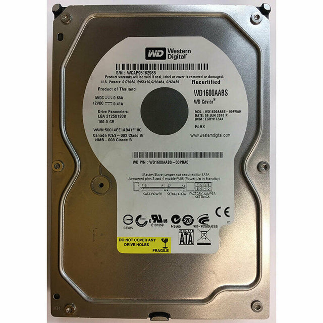 Caviar Blue 160GB 7200RPM SATA 3Gb/s 8MB Cache 3.5-Inch Hard Drive