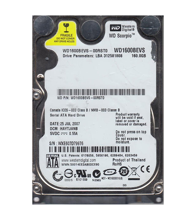 Scorpio Blue 160GB 5400RPM SATA 1.5Gb/s 8MB Cache 2.5-Inch Hard Drive