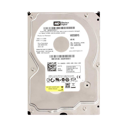 WD2500YS-18SHB2 Western Digital RE 250GB 7200RPM SATA 3Gb/s 16MB Cache (512) 3.5-Inch Hard Drive
