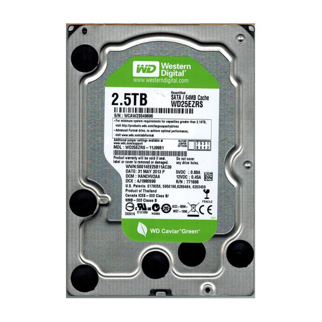 WD25EZRS - Western Digital Caviar Green 2.5TB 5400RPM SATA 3Gb/s 64MB Cache 3.5-inch Hard Drive