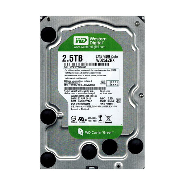 Caviar Green 2.5TB 5400RPM SATA 6Gb/s 64MB Cache 3.5-Inch Hard Drive