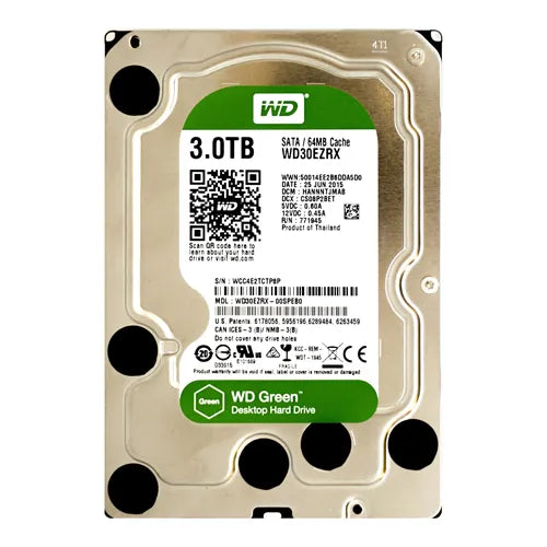 WD30EZRX Western Digital Caviar Green 3TB 5400RPM SATA 6Gb/s 64MB Cache 3.5-inch Hard Drive