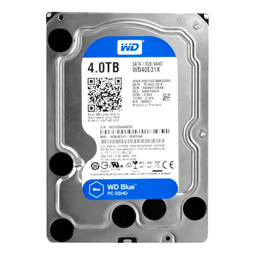 WD40E31X Western Digital Blue 4TB 5400RPM Multi-Level-Cell SATA 6Gb/s 64MB Cache 8GB NAND Flash 3.5-Inch Hybrid Hard Drive