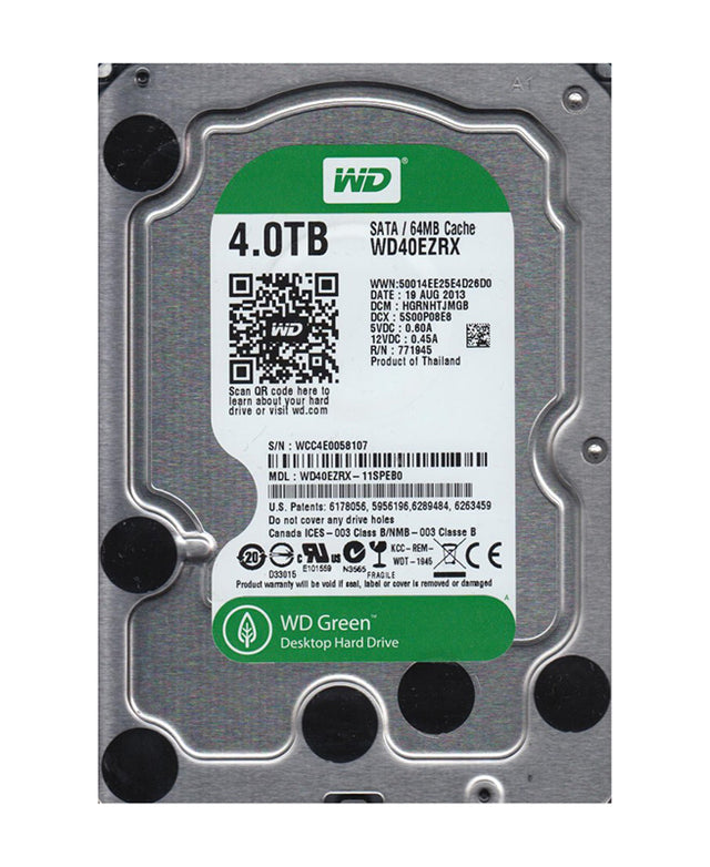 Green 4TB 5400RPM SATA 6GB/s 64MB Cache 3.5-inch Hard Drive