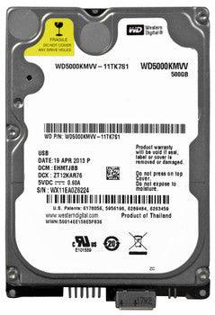 Western Digital - WD5000KMVV-11TK7S1 - 500GB 5400RPM USB 2.5 8MB Cache Hard Drive"