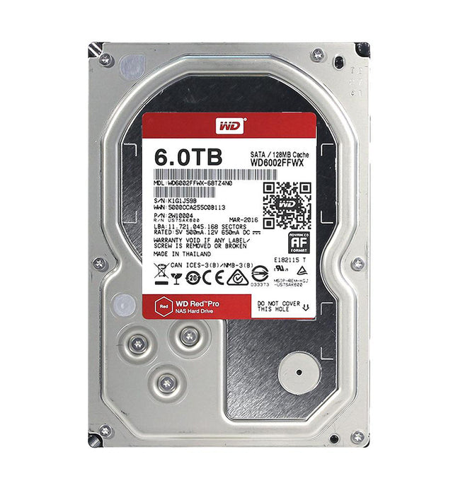 Red Pro 6TB 7200RPM SATA 6Gb/s 256MB Cache 3.5-Inch NAS Hard Drive