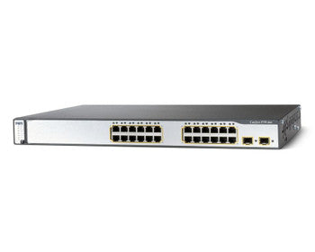 Cisco - WS-C3750-24PS-S-B2 - Catalyst 3750 24-Ports RJ-45 PoE Manageable Rack-mountable Switch with 2x SFP Ports