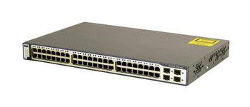 Cisco - WS-C3750-48TS-E-NOB - Catalyst 3750 48-Ports 10/100 RJ-45 Managebale Layer3 Rack-mountable 1U Stackable Ethernet Switch with 4x SFP Ports (Refurbi