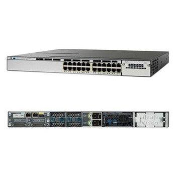 Cisco - WS-C3750X24TS - Catalyst 3750x-24t-S 24-Ports 10/100/1000Base-T RJ-45 USB Manageable Layer3 Rack-mountable 1U Desktop Stackable Ethernet Switch (R