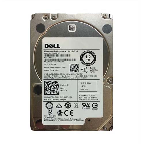 WXPCX Dell 1.2TB 10000RPM SAS 12Gb/s Hot-Pluggable (512n) 2.5-Inch Hard Drive with Tray for PowerEdge Server & PowerVault Storage Array
