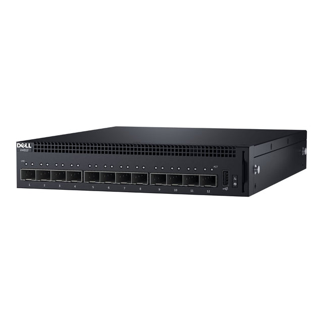 0X4012 - Dell Networking X Series X4012 12 x SFP+ Ports 10GbE Layer 2 Managed 1U Rack-mountable Gigabit Ethernet Network Switch