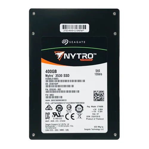 XS400LE10003 Seagate Nytro 3530 400GB 3D eMLC Dual 12Gb/s SAS 2.5-Inch Light Endurance Enterprise Solid State Drive
