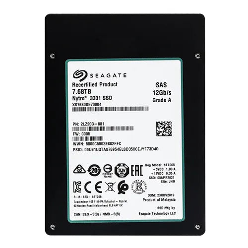 XS7680SE70004 Seagate Nytro 3331 7.6TB Triple-Level Cell SAS 12Gb/s 2.5-Inch Solid State Drive