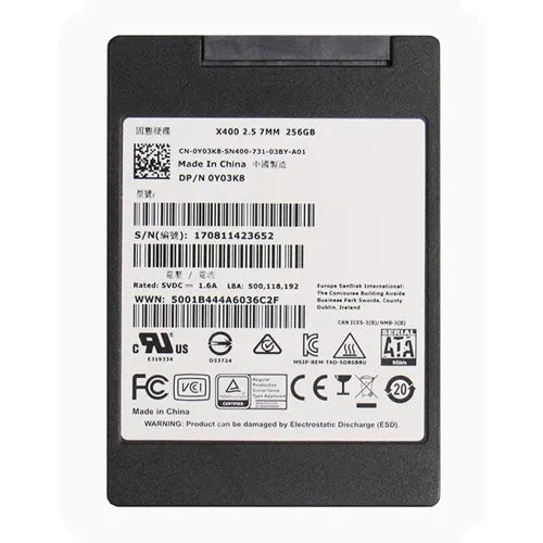 Y03K8 Dell 256GB Multi-Level Cell SATA 6Gb/s 2.5-Inch Solid State Drive