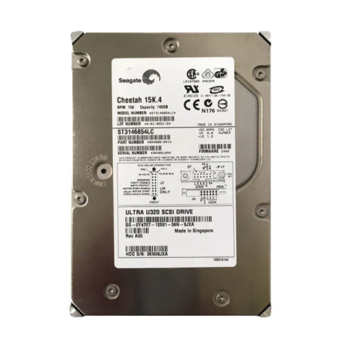 Y4707 Dell 146GB 15000RPM Ultra320 SCSI Hot-Pluggable 8MB Cache 3.5-Inch Hard Drive with Tray for PowerEdge Server & PowerVault Storage Array