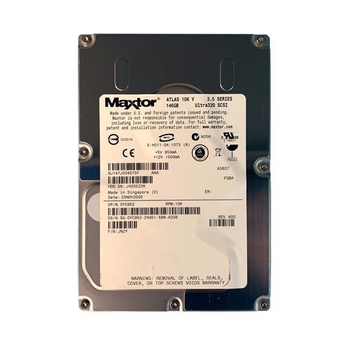 YC952 Dell 146GB 10000RPM Ultra320 SCSI Hot-Pluggable 8MB Cache 3.5-Inch Hard Drive with Tray for PowerEdge Server & PowerVault Storage Array