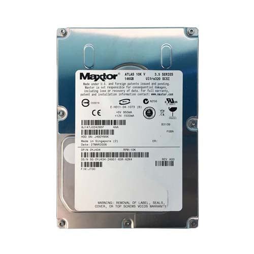 YJ434 Dell 146GB 10000RPM Ultra320 SCSI Hot-Pluggable 80-Pin 3.5-Inch Hard Drive for PowerEdge Servers