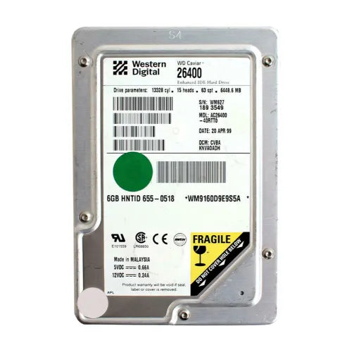 AC26400-40RTT0-1 - Western Digital Caviar 6.4GB 5400RPM EIDE 512KB Cache (512) 3.5-Inch Hard Drive